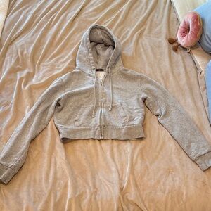 Brandy Melville Gray Cropped Hoodie